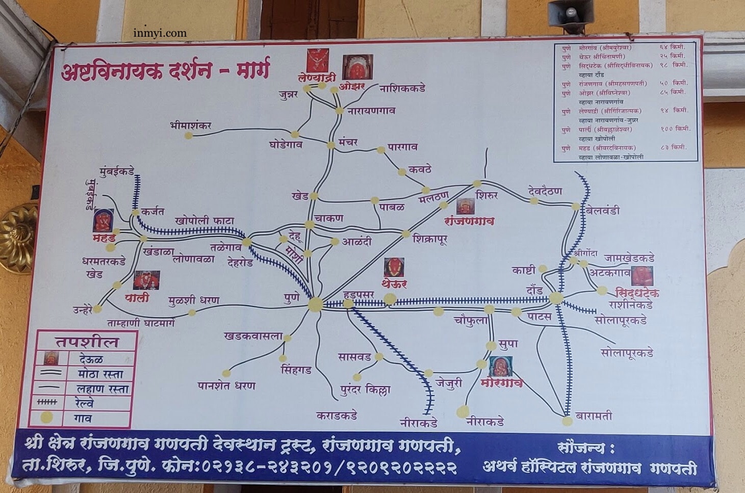 Ashtavinayak Temple Maps At Mahaganpati Ranjangaon 