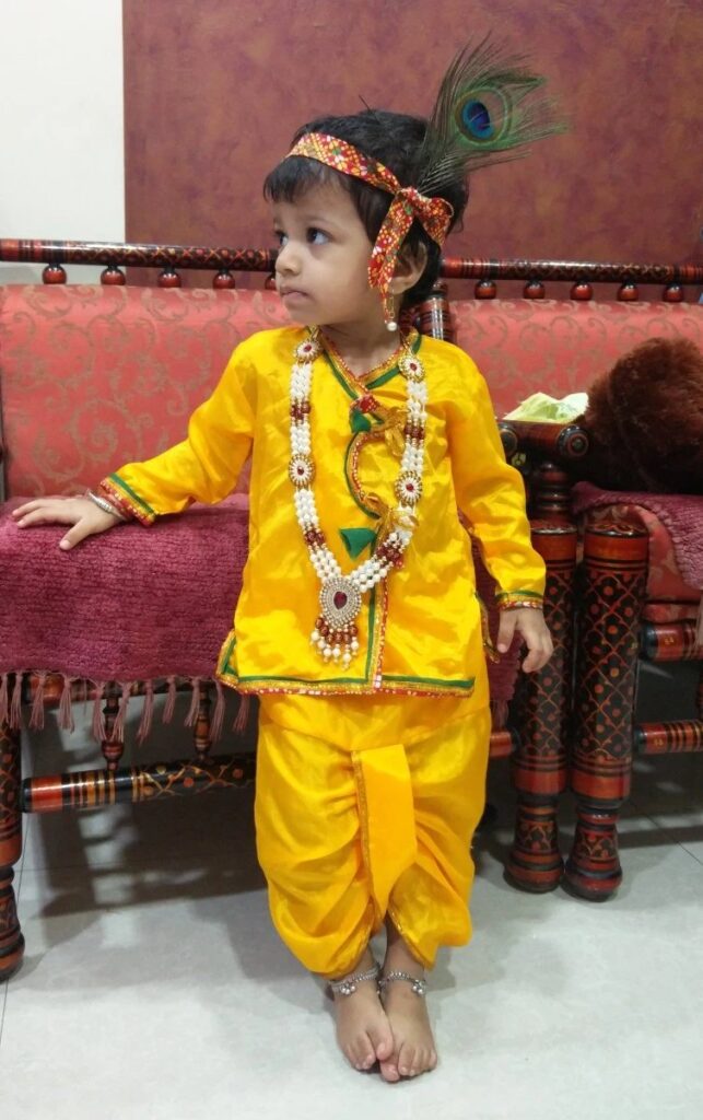 Small Baby Girl In Radha Costume On Krishna Janmashtami Stock Photo -  Download Image Now - iStock